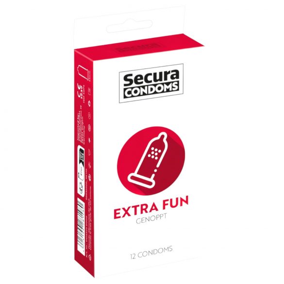 Secura Extra Fun - geribbelde condoom - 53mm (12 stuks)