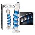 Icicles No. 5 - spiraal glazen dildo (transparant-blauw)