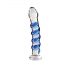 Icicles No. 5 - spiraal glazen dildo (transparant-blauw)