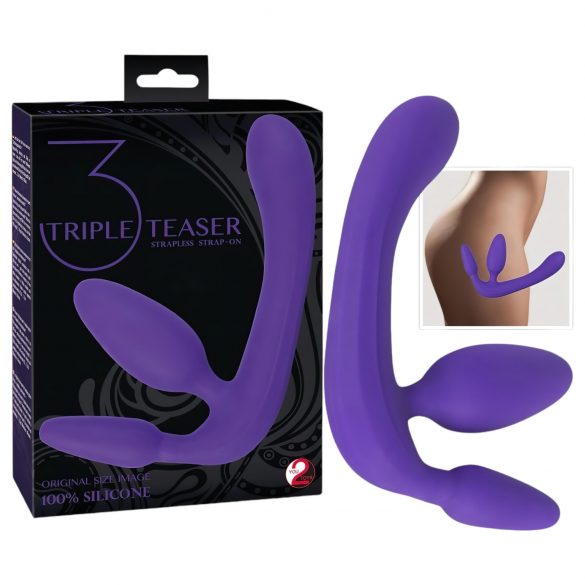 Tripla strapless strap-on dildo (paars)