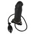 You2Toys - Opblaasbare Strap-On - holle, siliconen dildo (zwart)