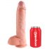 King Cock 10 grote dildo met ballen (25 cm) - naturel