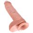 King Cock 10 grote dildo met ballen (25 cm) - naturel