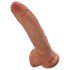 King Cock 9" bruine dildo met ballen (23 cm)