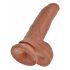 King Cock 9" bruine dildo met ballen (23 cm)