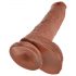 King Cock 10 grote dildo met ballen (25 cm) - bruin