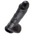 King Cock 10" dildo met ballen (25 cm) - zwart