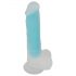 Glow in the Dark - Zelfklevende en oplichtende dildo (blauw)