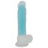 Glow in the Dark - Zelfklevende en oplichtende dildo (blauw)