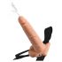 Fetish Strap-On 7,5 - vastklikbare, spuitende dildo (natuur)