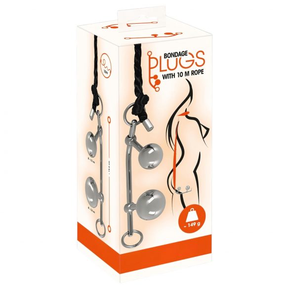 You2Toys Bondage Plug - metalen expander ballen (149g) - zilver