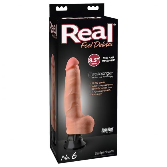 Real Feel Deluxe Nr.6 - levensechte vibrator (natuurlijk)