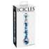 Icicles Nr. 08 - golvend, dubbelzijdig, glazen dildo (doorzichtig-blauw)