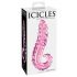 Icicles No. 24 - Ribbelige glazen dildo roze