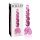 Icicles No. 43 - roze hartjes glazen dildo met parels