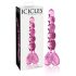 Icicles No. 43 - roze hartjes glazen dildo met parels