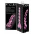 Icicles No. 43 - roze hartjes glazen dildo met parels