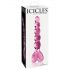 Icicles No. 43 - roze hartjes glazen dildo met parels