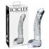 Icicles Nr. 61 - Elegant glazen dildo met eieren (transparant)