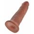 King Cock 10 - Grote zuignap dildo (25cm) - Donker natuur