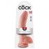 King Cock 9 - grote zuignap dildo met ballen (23cm) - natuurlijk