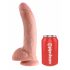 King Cock 9 - grote zuignap dildo met ballen (23cm) - natuurlijk