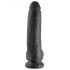 King Cock 9 - grote zuignap dildo met ballen (23cm) - zwart