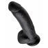 King Cock 9 - grote zuignap dildo met ballen (23cm) - zwart