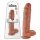 King Cock 11 - zuignap dildo met testes (28cm) - donker natuur