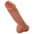 King Cock 11 - zuignap dildo met testes (28cm) - donker natuur