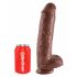 King Cock 11 - grote zuignap dildo (28cm) - bruin