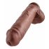 King Cock 11 - grote zuignap dildo (28cm) - bruin