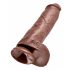 King Cock 11 - grote zuignap dildo (28cm) - bruin