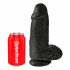 King Cock 9 Chubby - zwarte dildo met zuignap en ballen (23cm)