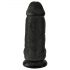 King Cock 9 Chubby - zwarte dildo met zuignap en ballen (23cm)