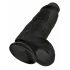 King Cock 9 Chubby - zwarte dildo met zuignap en ballen (23cm)