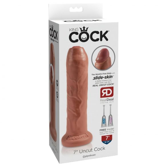 King Cock 7 - levensechte dildo (18cm) - donkere tint