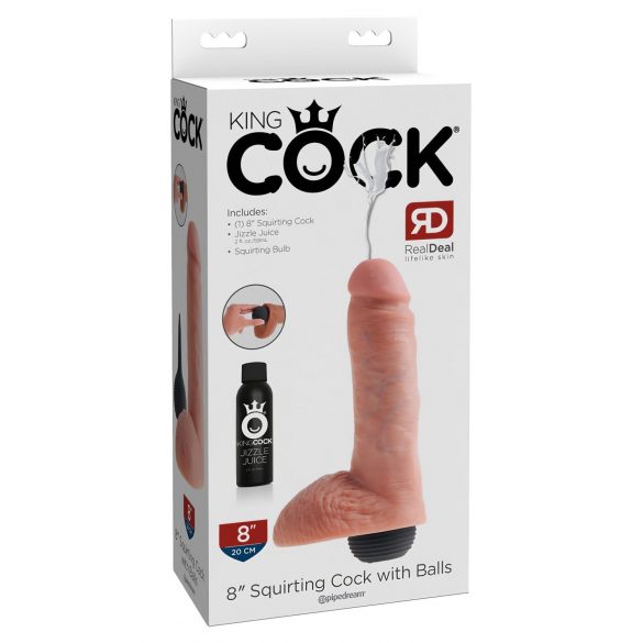 King Cock 8 - Realistische Sproeidildo (20cm) - Naturel