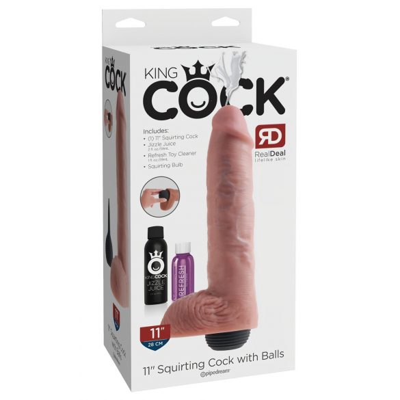 King Cock 11 - Natuurlijke spuitende dildo (28cm)