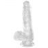 King Cock Clear 6 - Plakvoet dildo met ballen (15cm)