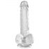 King Cock Clear 6 - Plakvoet dildo met ballen (15cm)