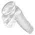 King Cock Clear 6 - Plakvoet dildo met ballen (15cm)