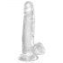 King Cock Clear 7 - Zuignap dildo met ballen (18cm)