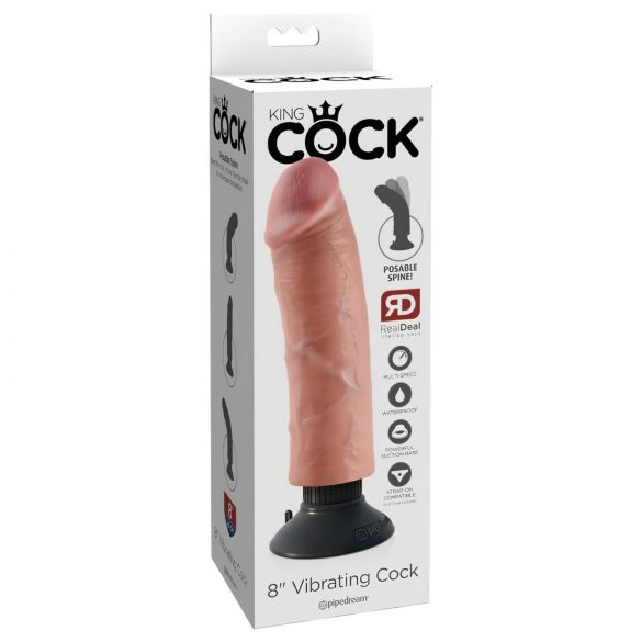 King Cock 8 - Buigzame, levensechte vibrator (25cm)