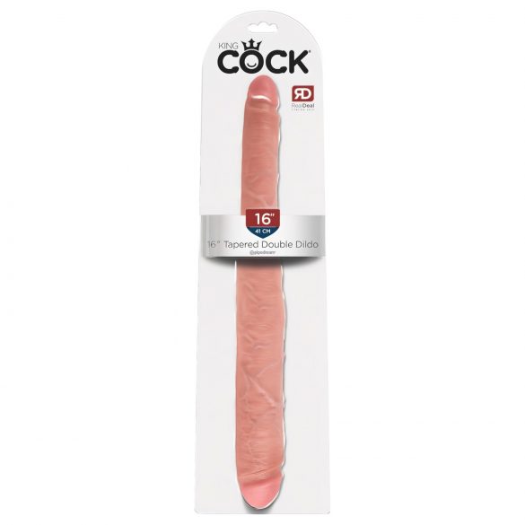 King Cock 16 Tapered - levensechte dubbele dildo (41cm) - naturel