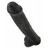 King Cock 15 - zwarte dildo met zuignap en ballen (38 cm)