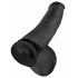 King Cock 15 - zwarte dildo met zuignap en ballen (38 cm)