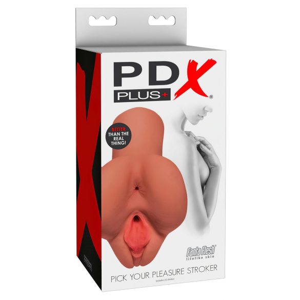 PDX Kies je Plezier - 2in1 vagina en anus masturbator (natuurlijk)