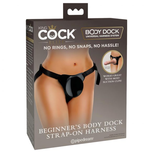 King Cock Elite Beginnersharnas - strap-on ondergoed (zwart)