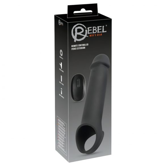 Rebel - oplaadbare vibrerende penis sleeve (zwart)